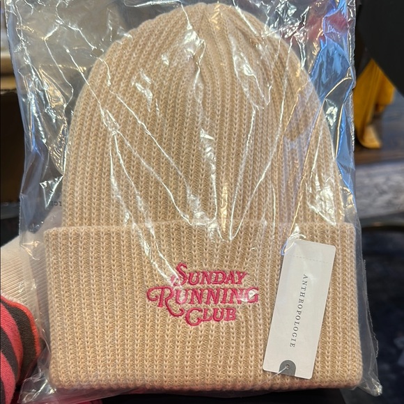 Anthropologie | Daily Practice Sport Club Beanie | “Sunday Running Club” NWT - Picture 2 of 3